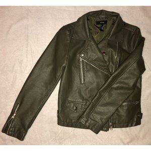 Olive Green Leather Jacket